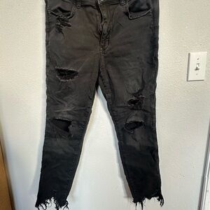 American Eagle Distressed Black Ripped Jeans